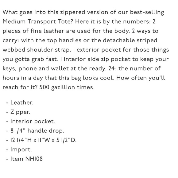 Madewell zip-top transport tote. Navy. - Picture 2 of 7